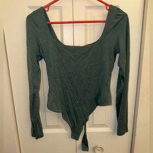 🔴Softstream Long Sleeve Scoop Neck Bodysuit in Dark Teal